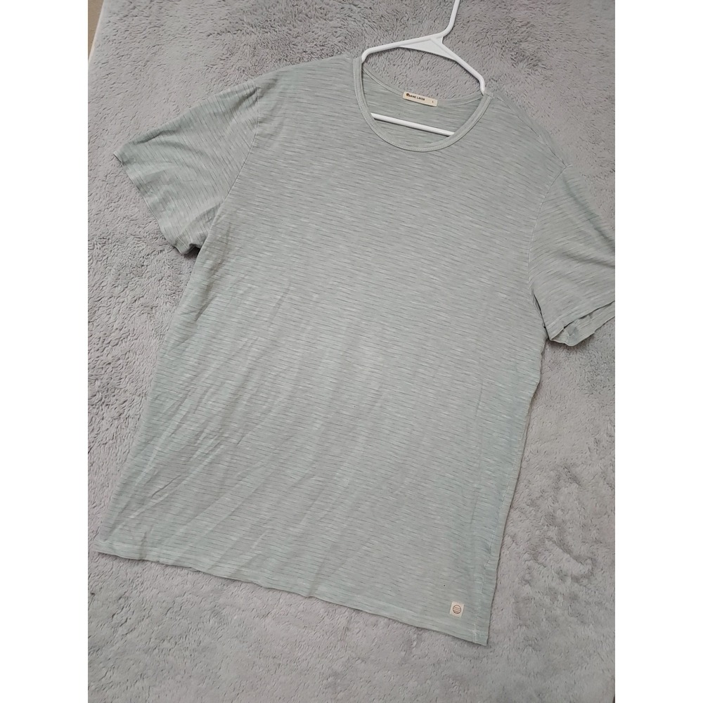 Marine Layer Shirt Mens Large Slub Texture Short Sleeve Micro Stripe Beach READ